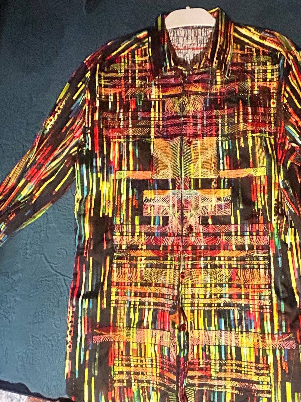 Robert Graham multi color matrix pattern Shirt